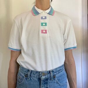 Vintage Jantzen Petites polo shirt with striped collar
